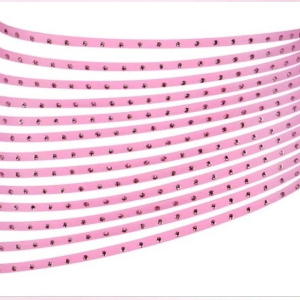 NWT SKIMS Size XS Pink Rhinestone Swim Strappy‎ Skirt